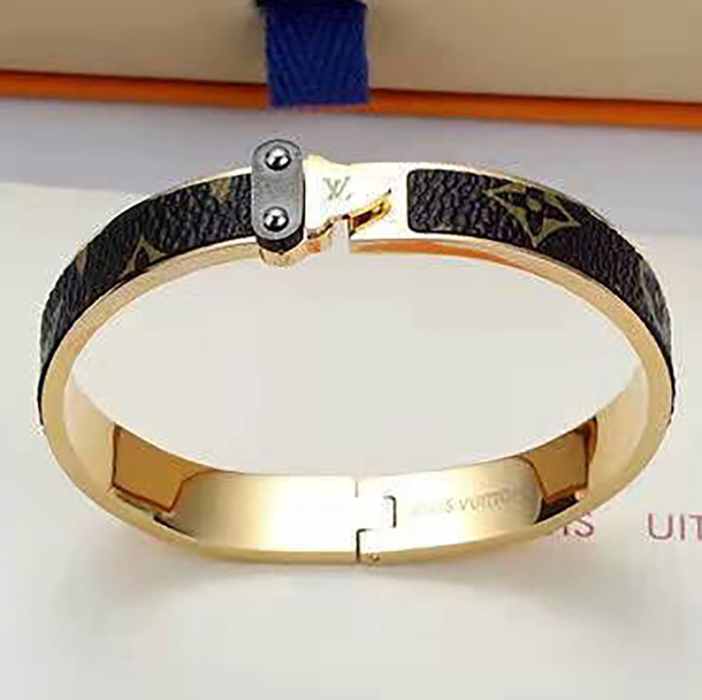 LV LOUIS VUITTON letters print splicing color couple bracelet