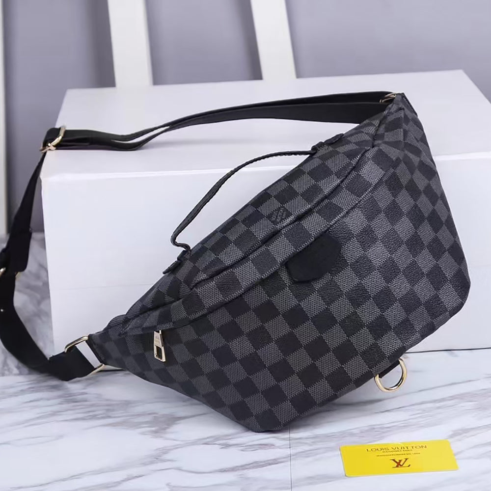 LV Louis Vuitton Classic Letter Plaid Print Men's Women's Crossbody Waist Bag Shoulder Bag