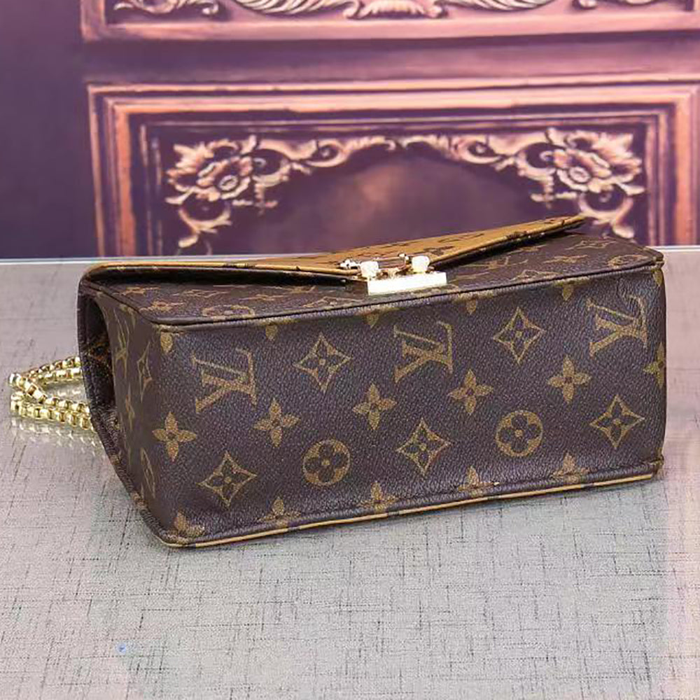 LV Louis Vuitton Hot Sale Patchwork Color Letter Print Chain Shoulder Bag Crossbody Bag