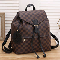 LV Louis Vuitton Vintage Letter Print Patchwork Color Backpack School