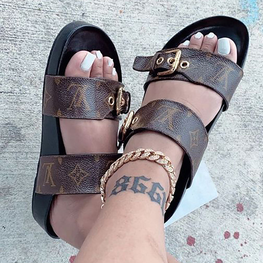 LV Louis Vuitton Hot Sale Casual Home Ladies Beach Sandals Trend