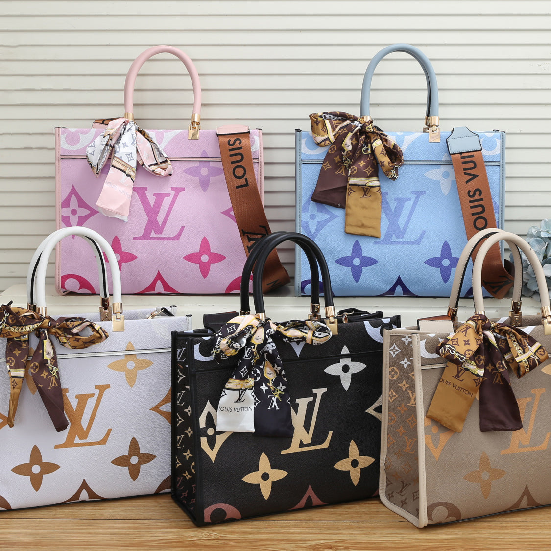 LV Louis Vuitton hot sale classic letter logo women shopping tote bag shoulder bag messenger bag