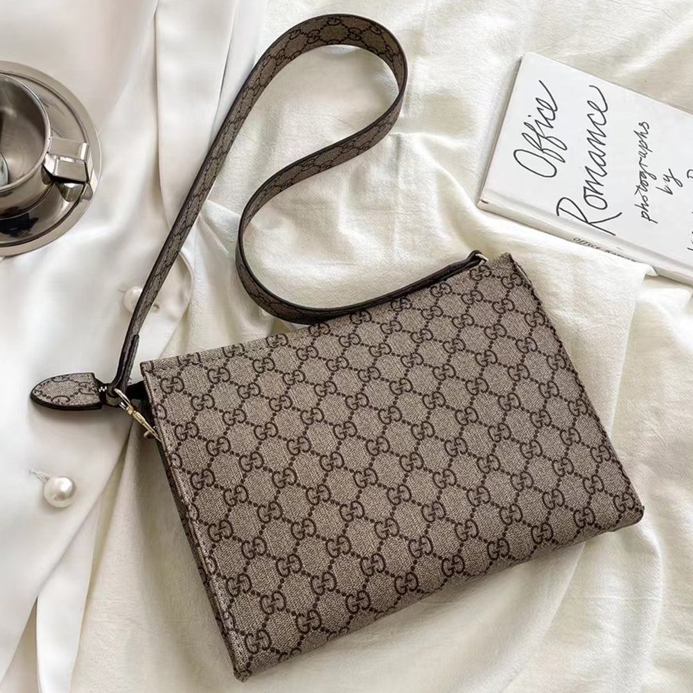 LV Louis Vuitton GG Letter Plaid Print Ladies Zip Shoulder Bag C