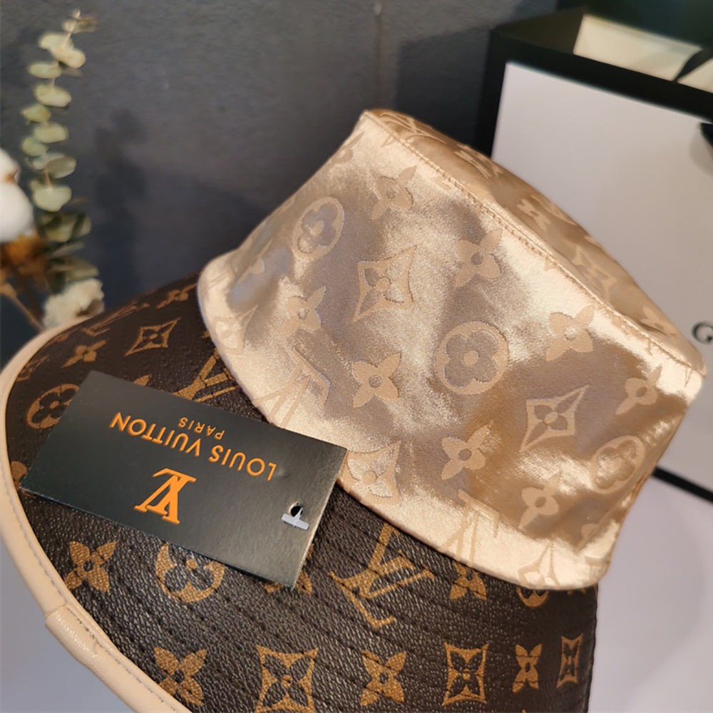 LV Louis Vuitton Letter Embroidered Print Couple Bucket Hat