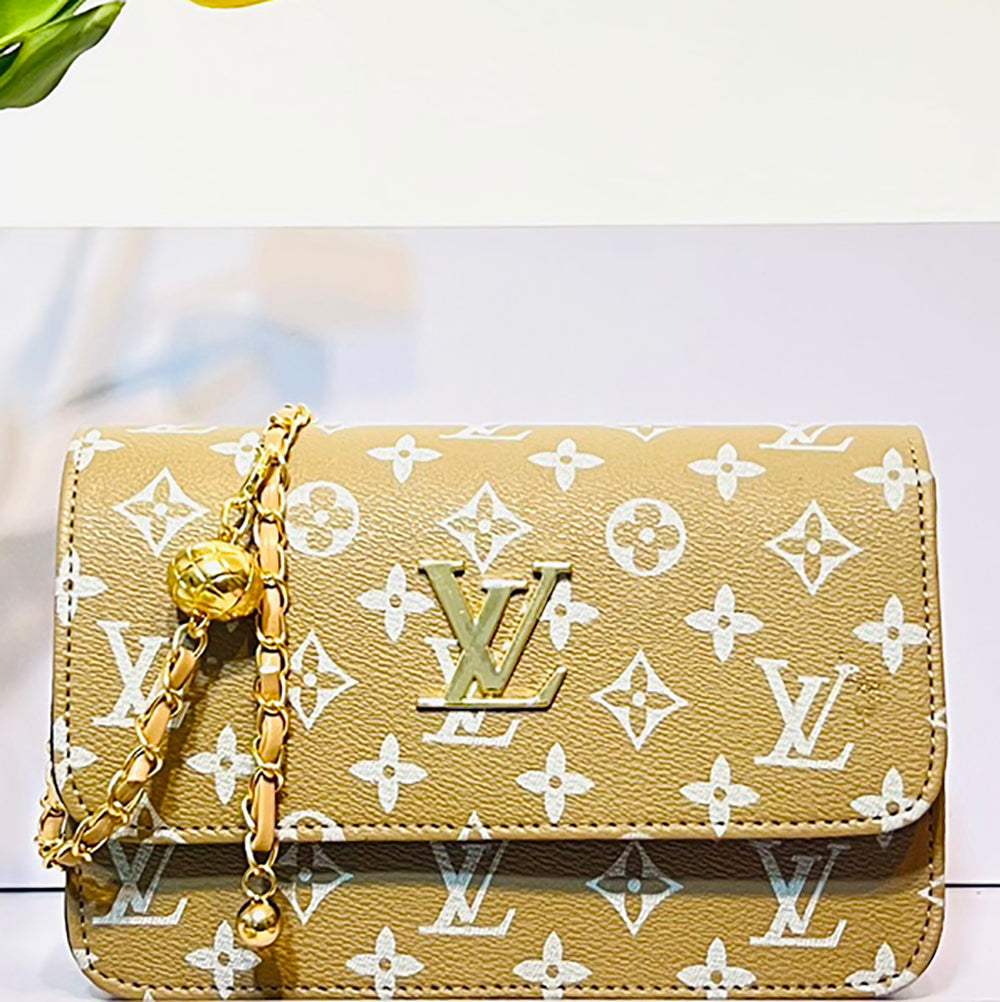 LV Louis Vuitton full letter logo flap chain shoulder bag crossbody bag