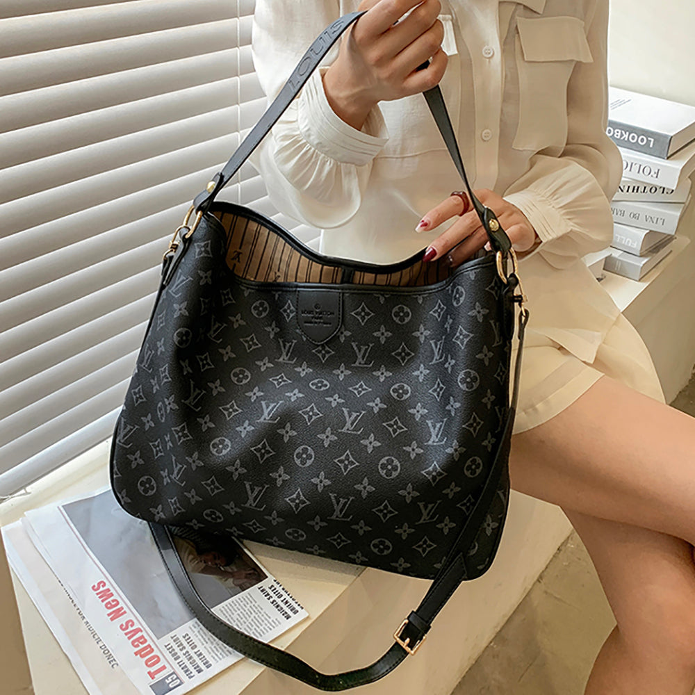 LV Louis Vuitton Coffee Letters Women's Shopping Tote Bag Sh