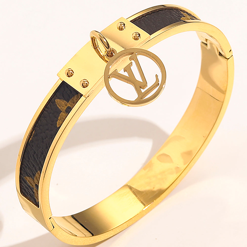 LV Louis Vuitton gold letter logo stitching color temperament br