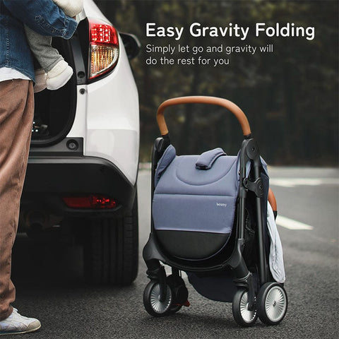 Besrey lightweight gravity-fold baby stroller