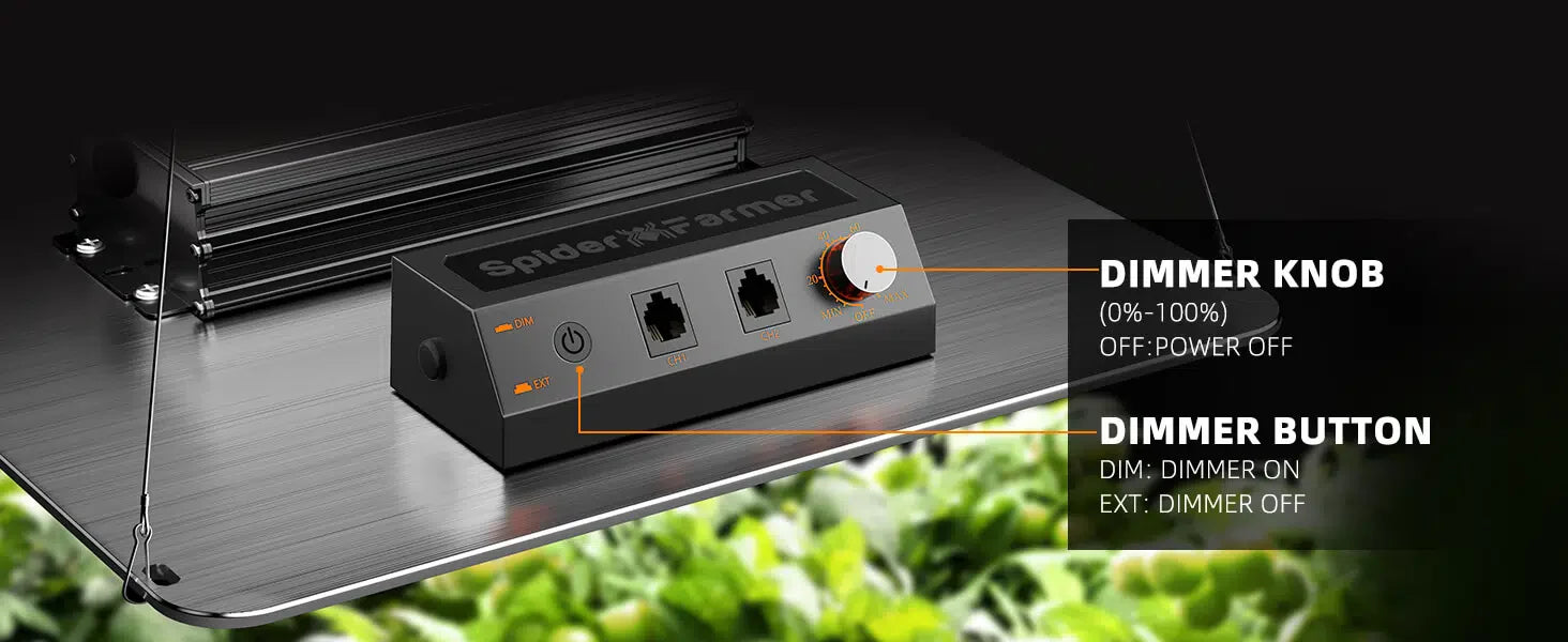Spider Farmer SF-2000 LED Grow Light dimmer knob