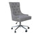 K Interiors Livorno Collection Light Grey Fabric Winged Button Back Office Chair - Oak Furniture House
