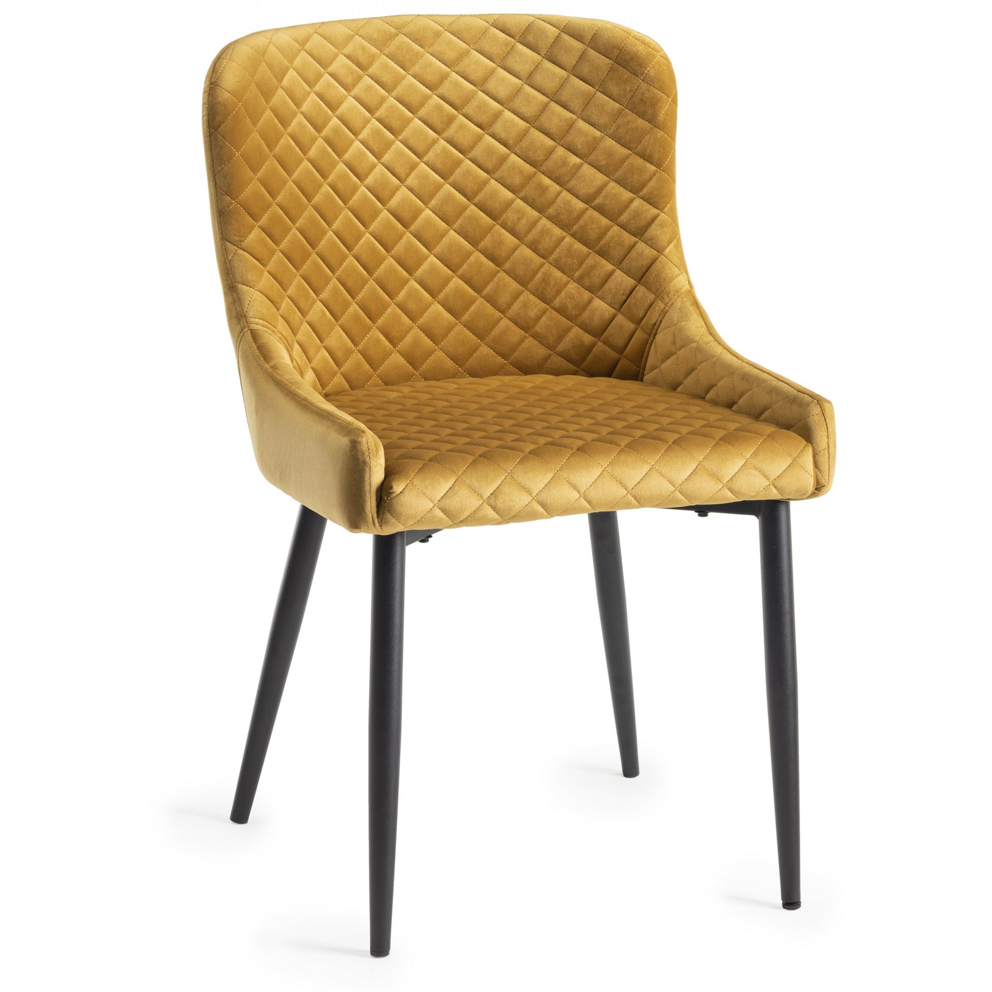 Bentley Designs Bentley Designs Cezanne Furniture Mustard Velvet Fabric Chairs Pair - Oak Furniture House