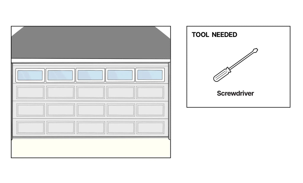 Finished garage door after installing the windows