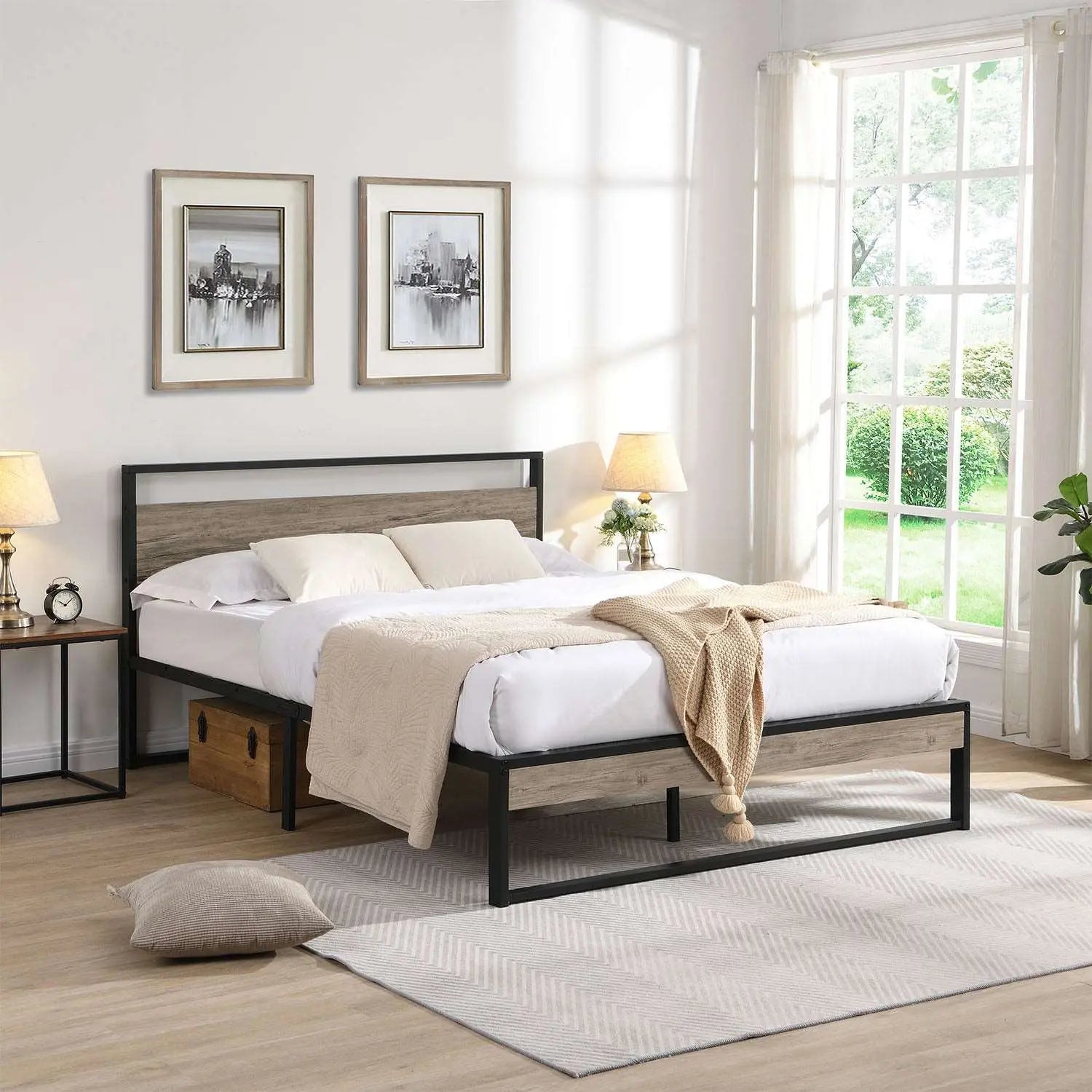 Wood & Metal Fusion design Bed freams Amobro Bed Frames OneSize Amobro