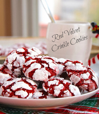 Classic crinkle cookies get a sweet update with red velvet! Chewy, crackly and festive, red velvet crinkles are perfect for the holidays!
