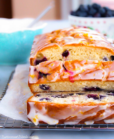 Filled with blueberries and drizzled with a bright Grand Marnier glaze, this meyer lemon blueberry loaf is perfect for brunch, dessert, or a snack! 