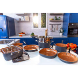 15-Piece Non-Stick Ti-Ceramic Cookware Set with Square Pans and Lids