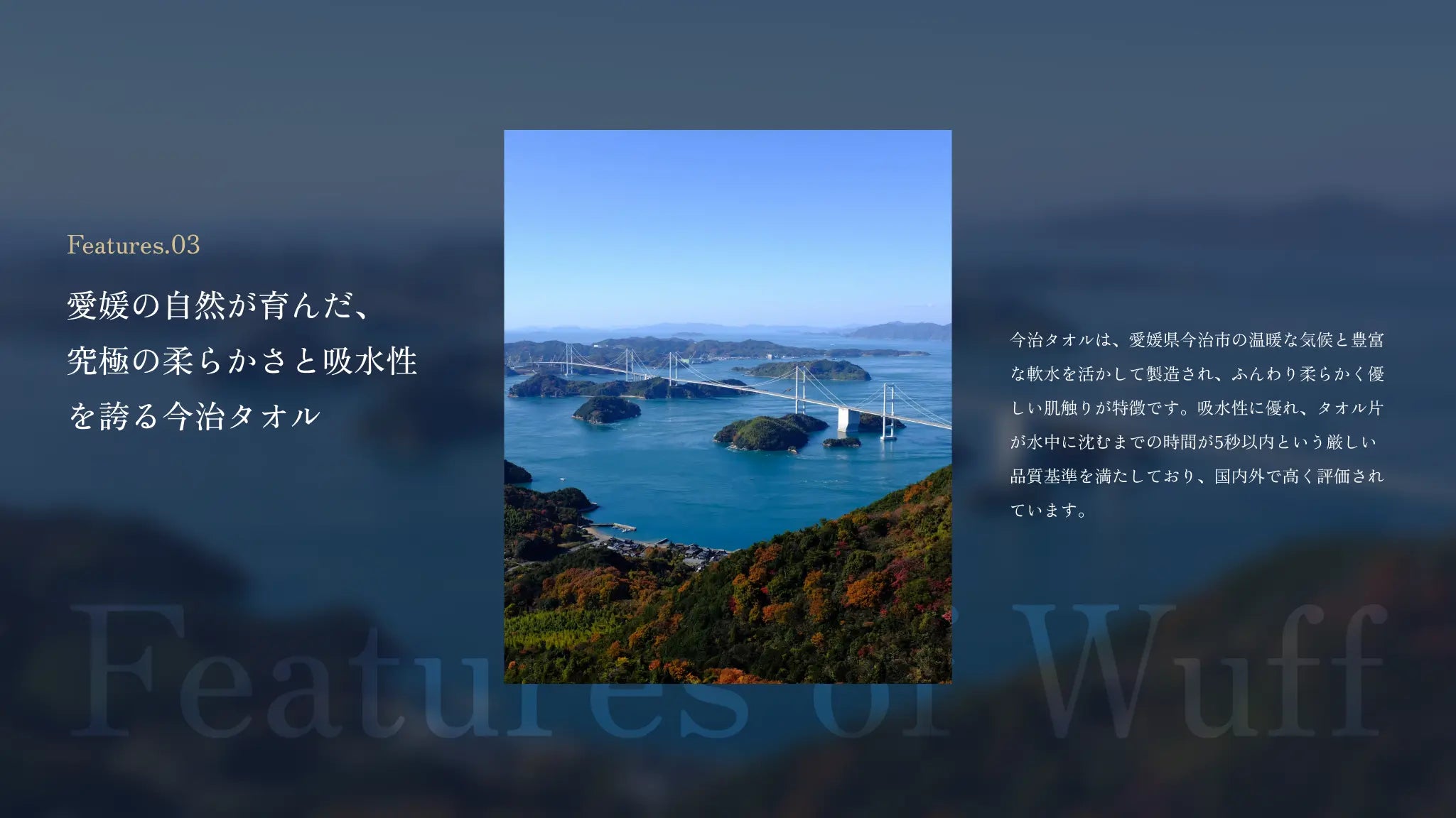 PC-愛媛の自然が育んだ、究極の柔らかさと吸水性を誇る今治タオル