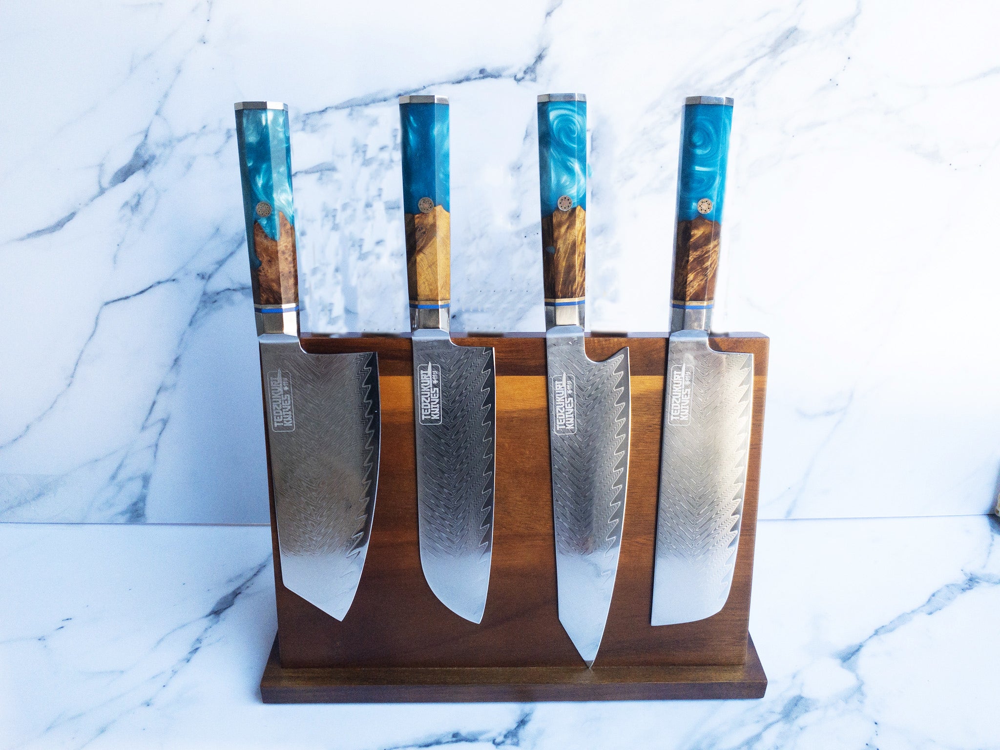 Damascus chef knife block set 8 piece-KTF Series