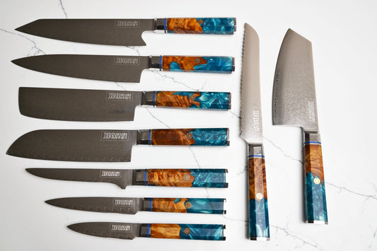 Awabi Complete Kitchen Knife 4 pc Set - with Abalone in Resin Handle —  WoodWorld of Texas