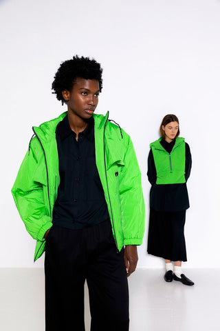 Blouson et capuche vert | Maison Lener