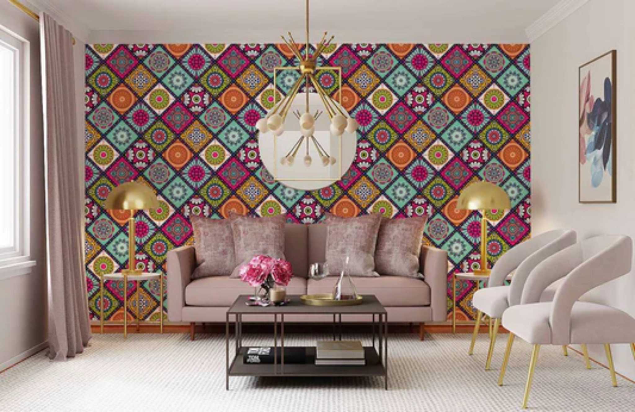 wallpaper-for-mood-uk-boho-circle-wallpaper-mural-living-room
