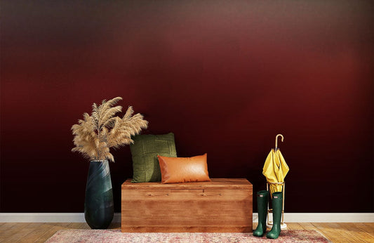 ombre dark red wall mural lounge interior decor