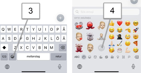 Skapa Memoji steg 3 och 4