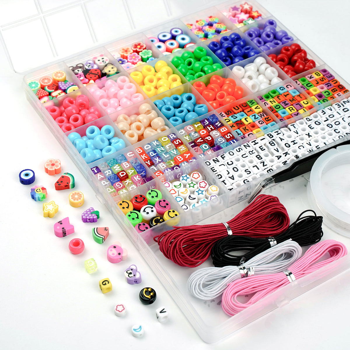 Dowsabel 20 Colors Clay Beads Bracelet Making Kit for Beginner, 5000Pc