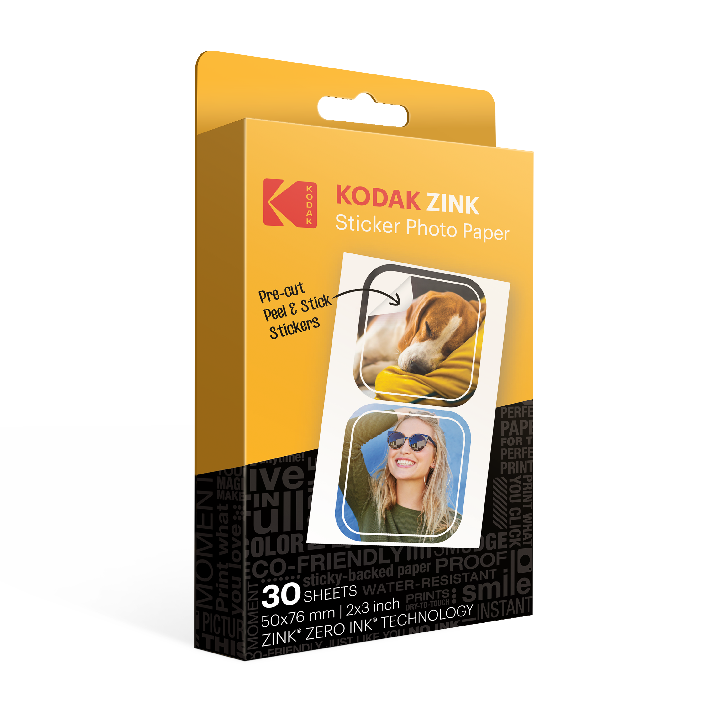 Kodak 2”x3” Zink Pre-Cut Sticker Photo Paper 30 Sheets