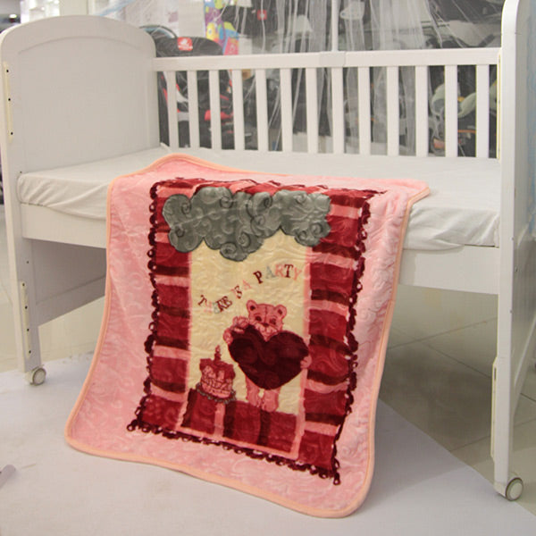 Lamb Bunny Baby Blanket Red & Pink