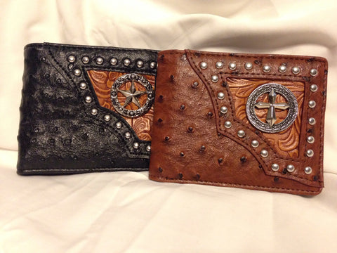 Mens Ostrich Bifold Wallet - All That Glitters