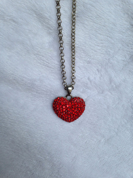 Red Crystal Heart Necklace – All That Glitters
