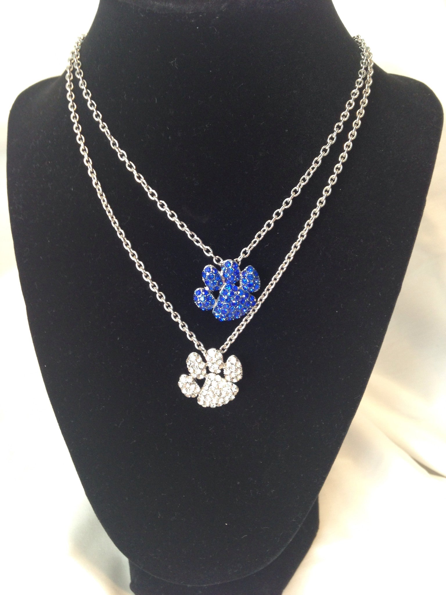 Rhinestone Paw Print Necklace - All That Glitters