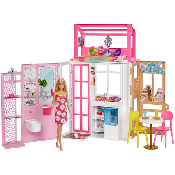 Barbie Casa 2 pisos Casa amueblada para muñecas de juguete | HCD48 | MATTEL