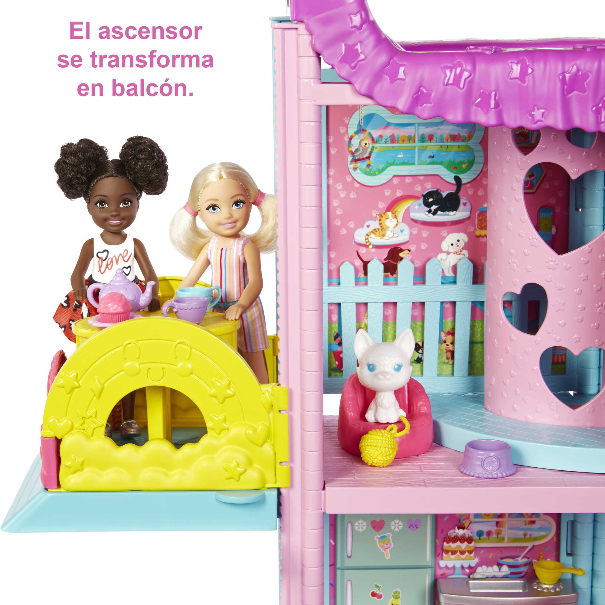 Barbie Chelsea Casa de juegos Casa de dos pisos para muñecas de juguete con  accesorios | HCK77 | MATTEL