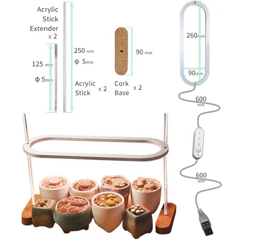 Small Grow Light Track for Houseplants