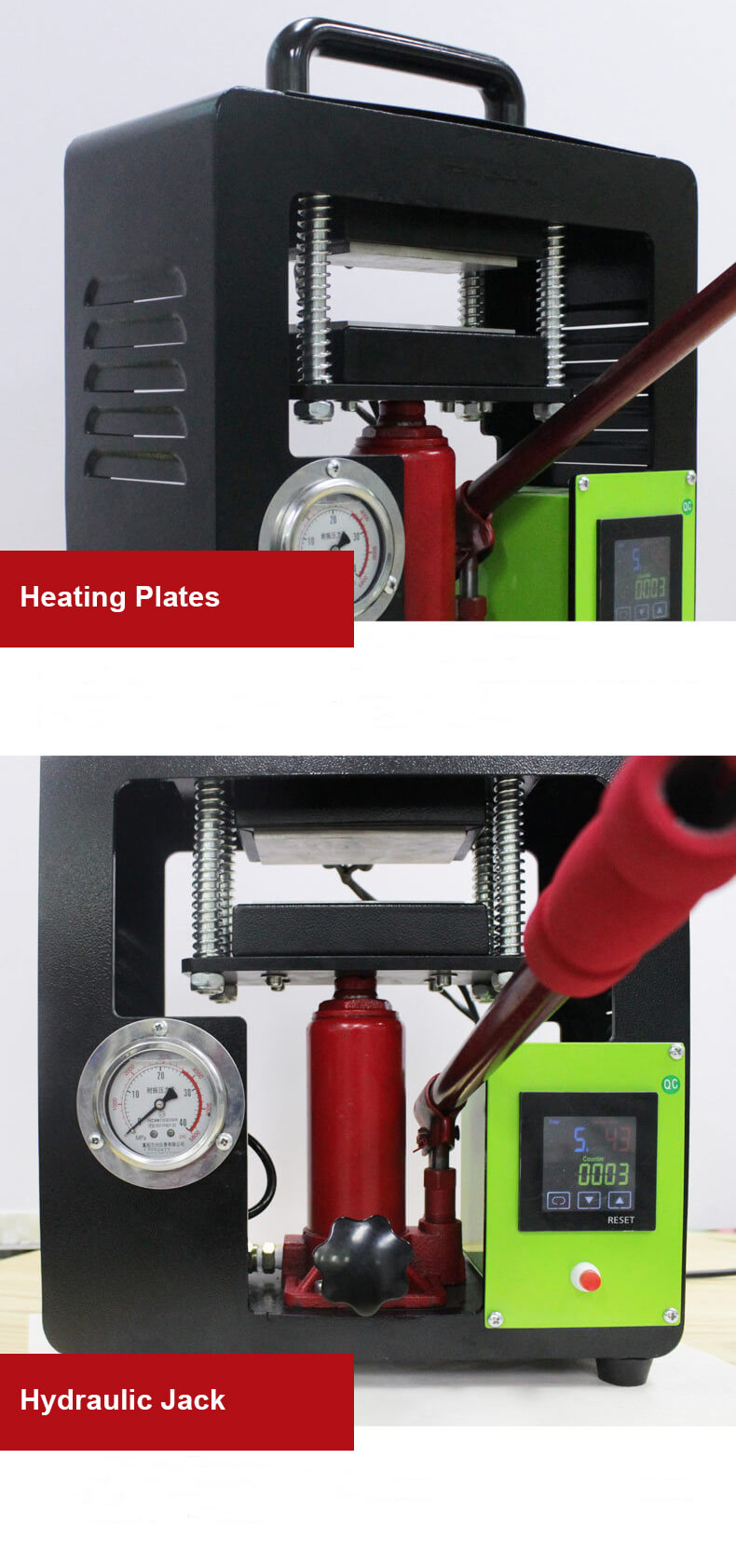 heat press details plates and jack