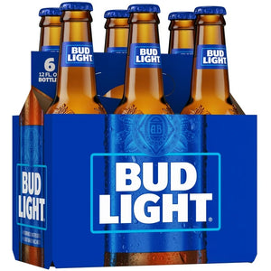 Budweiser Bud Light Lager Beer Bottles 6-Pack - H ST LIQUORS  - Bud Light Beer