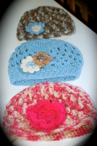 crocheted baby hat