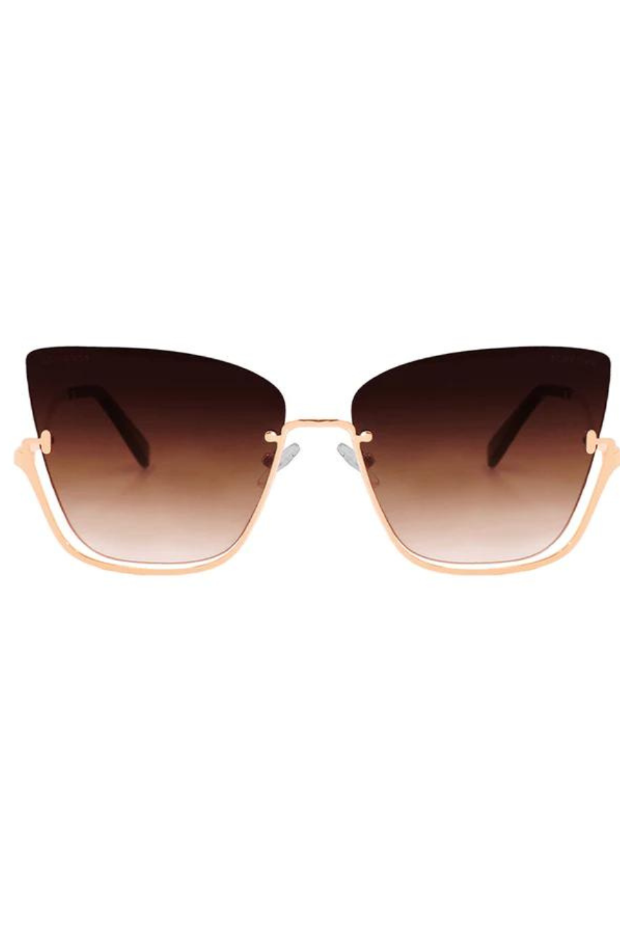 Topfoxx Farrah - Midnight Square Aviator Sunglasses Midnight / Os