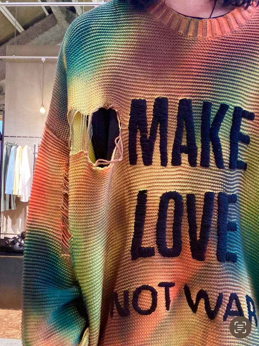 TTT_MSW MAKE LOVE Damage Knit タイダイ ニット