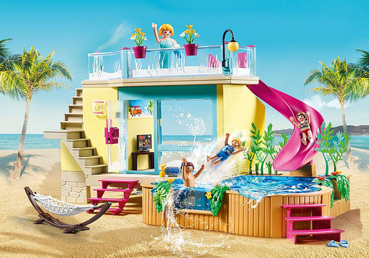 Playmobil Family Fun 70434 Hôtel de Plage Playmo à Partir de 4 Ans  Multicolore