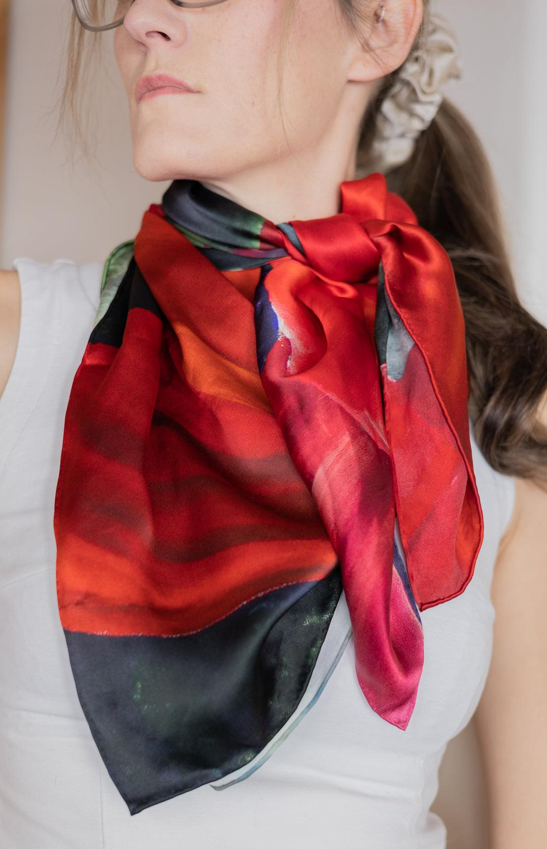 Poppies -- Artistic Silk Scarf Collection First Edition – Kayleigh May