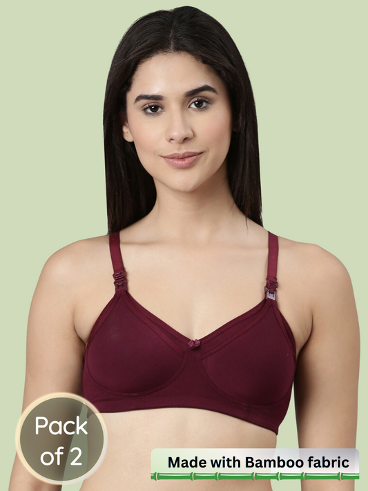 Maternity & Nursing Bra Wine ( Non-Padded ) – THE MAMA KLUB®