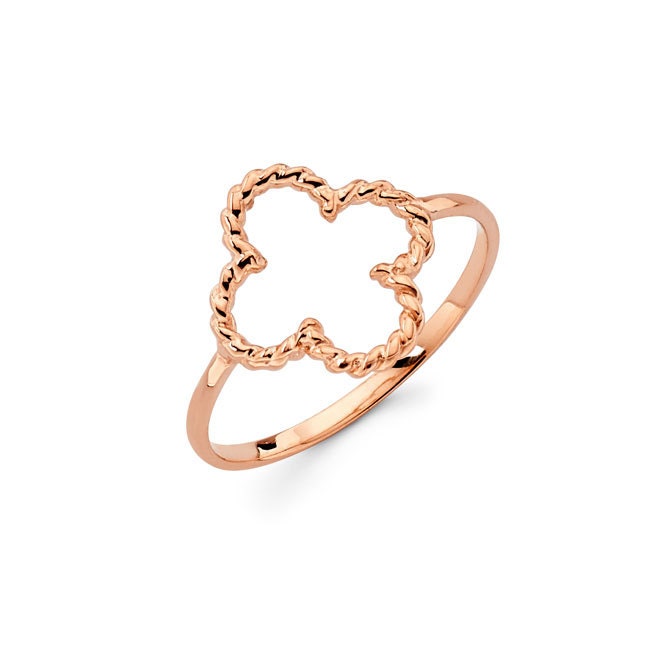 14K Gold Clover Ring