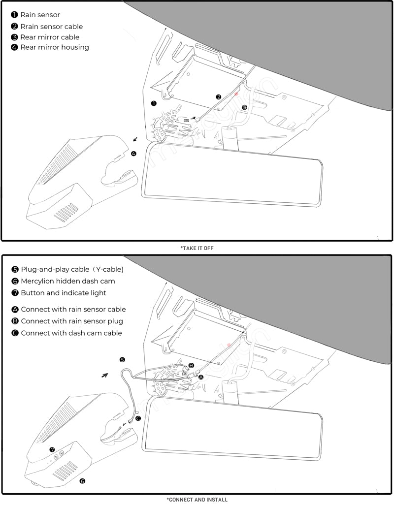 rain sensor powering dash cam method