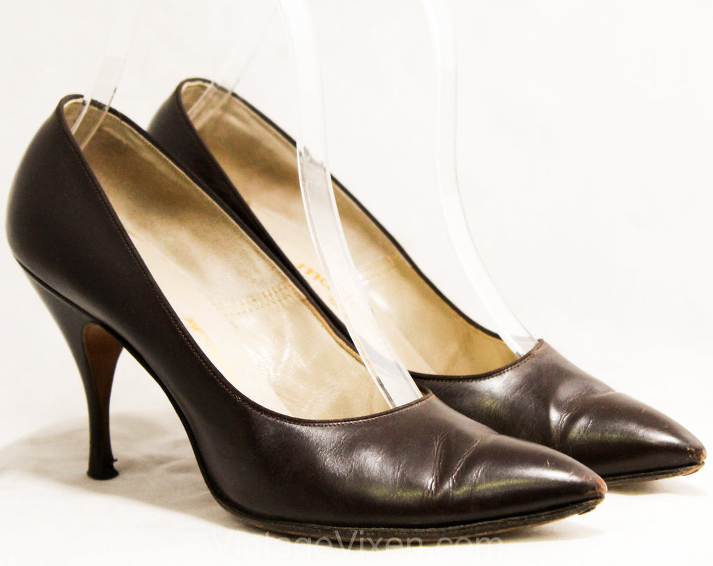 Size  Sexy High Heels - Classic 1950s Dark Brown Shoes - MCM 50s Po –  Vintage Vixen Clothing