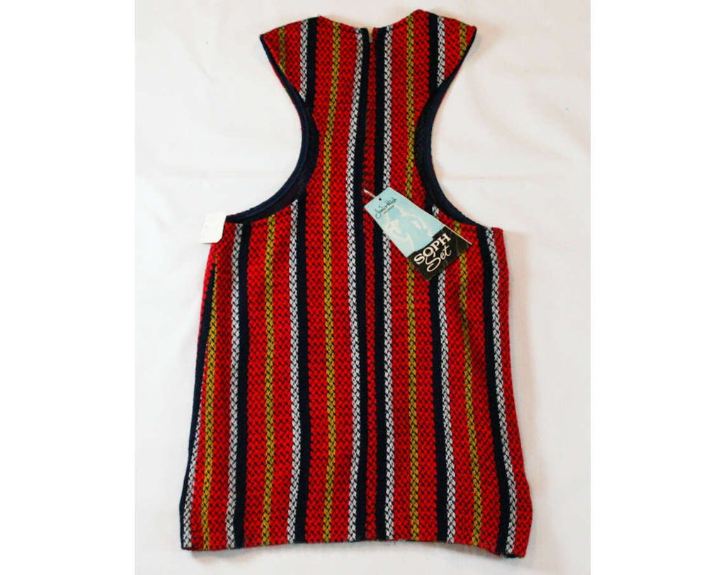 Girl's Mod 60s Dress - Child Size 10 - 1960s Red & Navy Striped