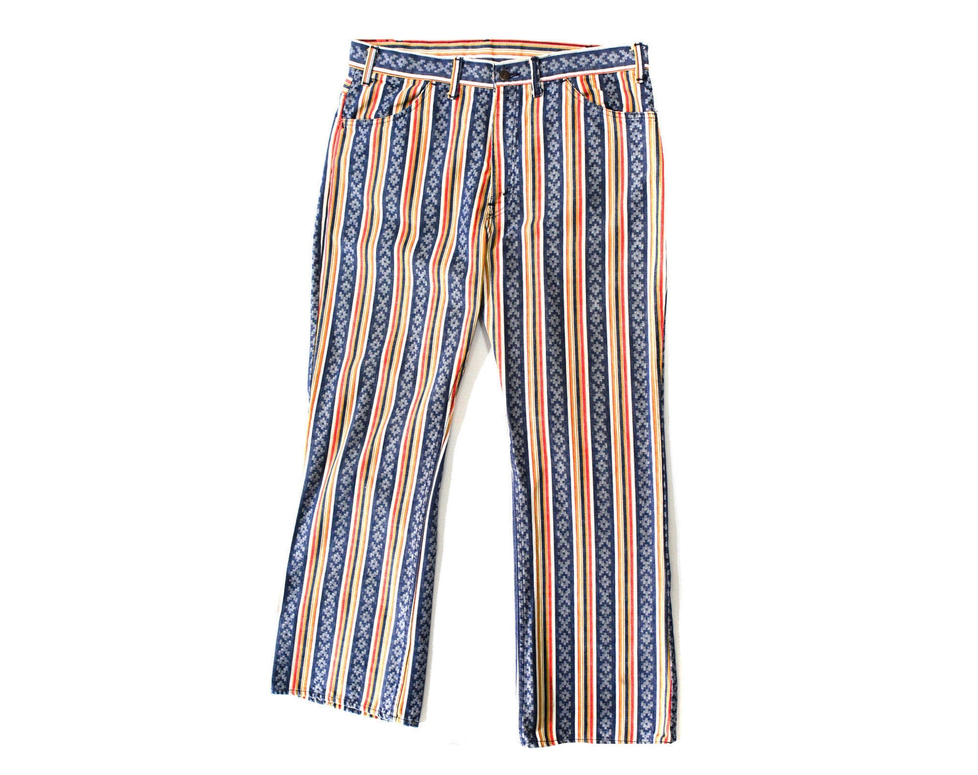 Men's Big E Levi's Jeans - Medium Large 1960s 70s Striped Cotton Pants –  Vintage Vixen Clothing