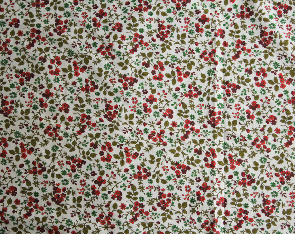 50s Floral Print Fabric 47 X 44 5 Inches Wide Pink Red Green White Vintage Vixen Clothing Llc 941 627 2254